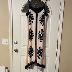 SHEIN Black and Cream High Low Dress